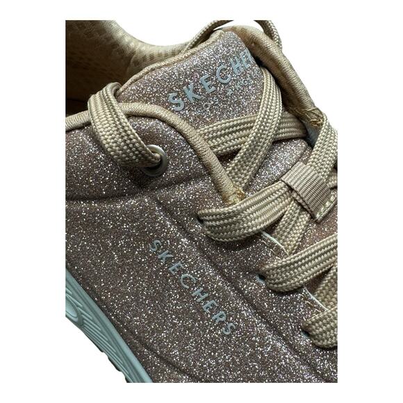 NWOT SKECHERS 9.5 AIR UNO GLITTER BOMB ROSE GOLD MEMORY FOAM SNEAKERS WOMEN - Picture 10 of 13